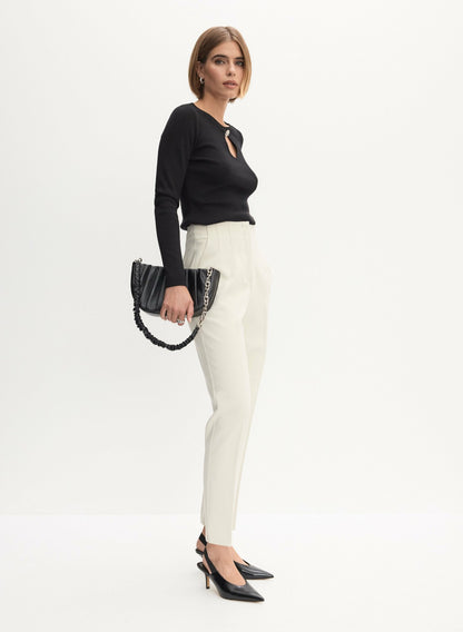Women Juliette Slim-Leg Pants Latte | Melanie Lyne