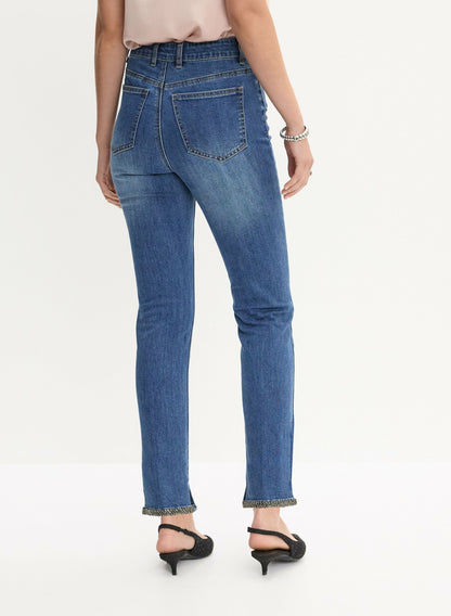 Women Embellished Hem Detail Jeans Sand | Melanie Lyne