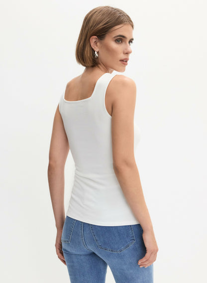 Women Square Neck Tank Top Ivory | Melanie Lyne