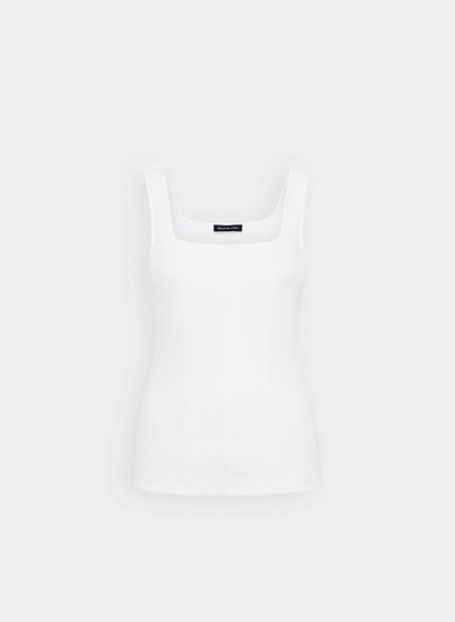 Women Square Neck Tank Top Ivory | Melanie Lyne