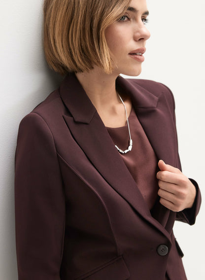 Women Single-Button Blazer Maroon | Melanie Lyne