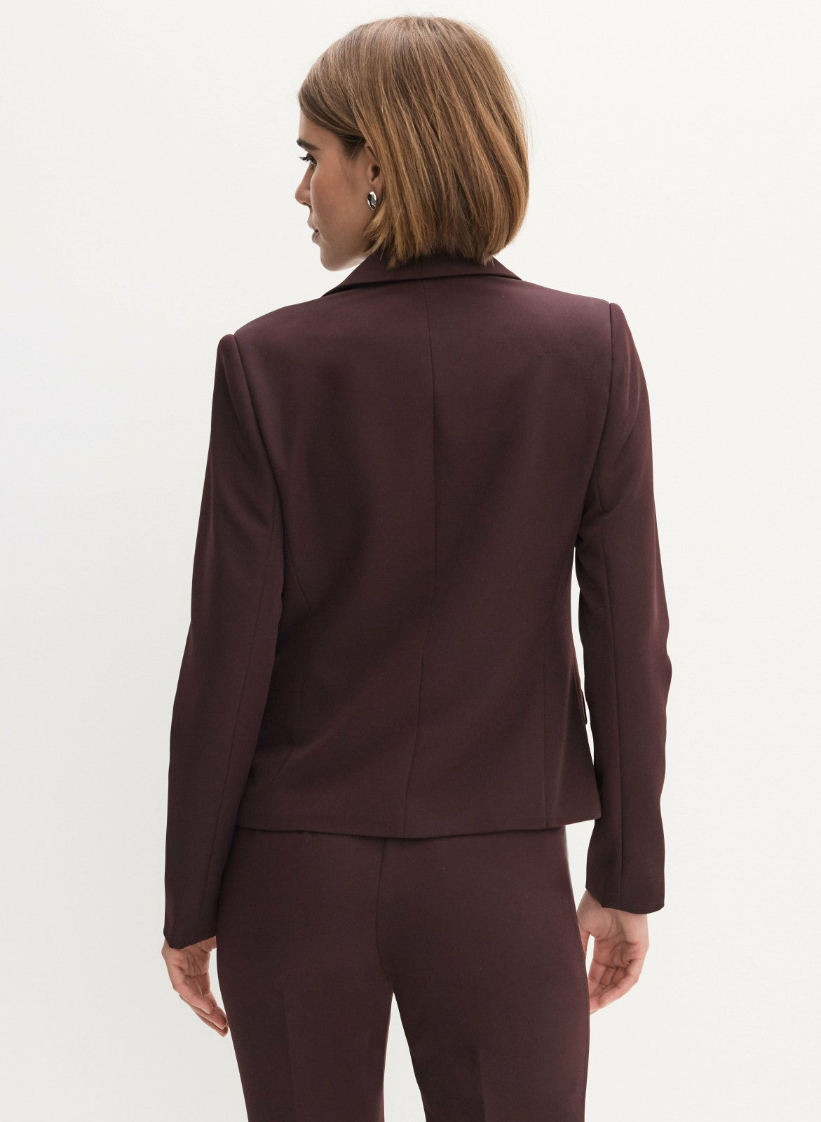 Women Single-Button Blazer Maroon | Melanie Lyne