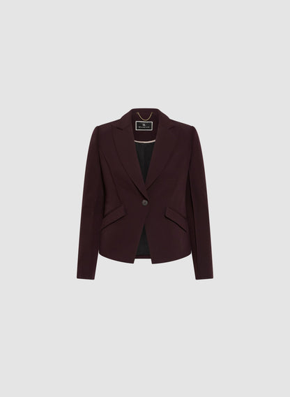 Women Single-Button Blazer Maroon | Melanie Lyne