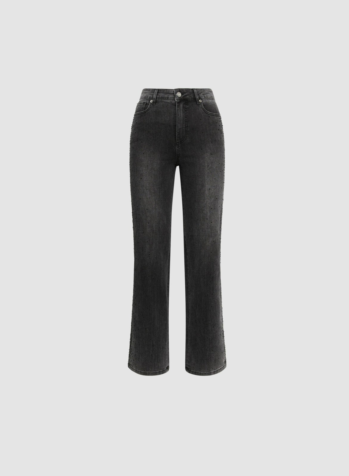Women Rhinestone Embellished Wide Leg Jeans Storm | Melanie Lyne