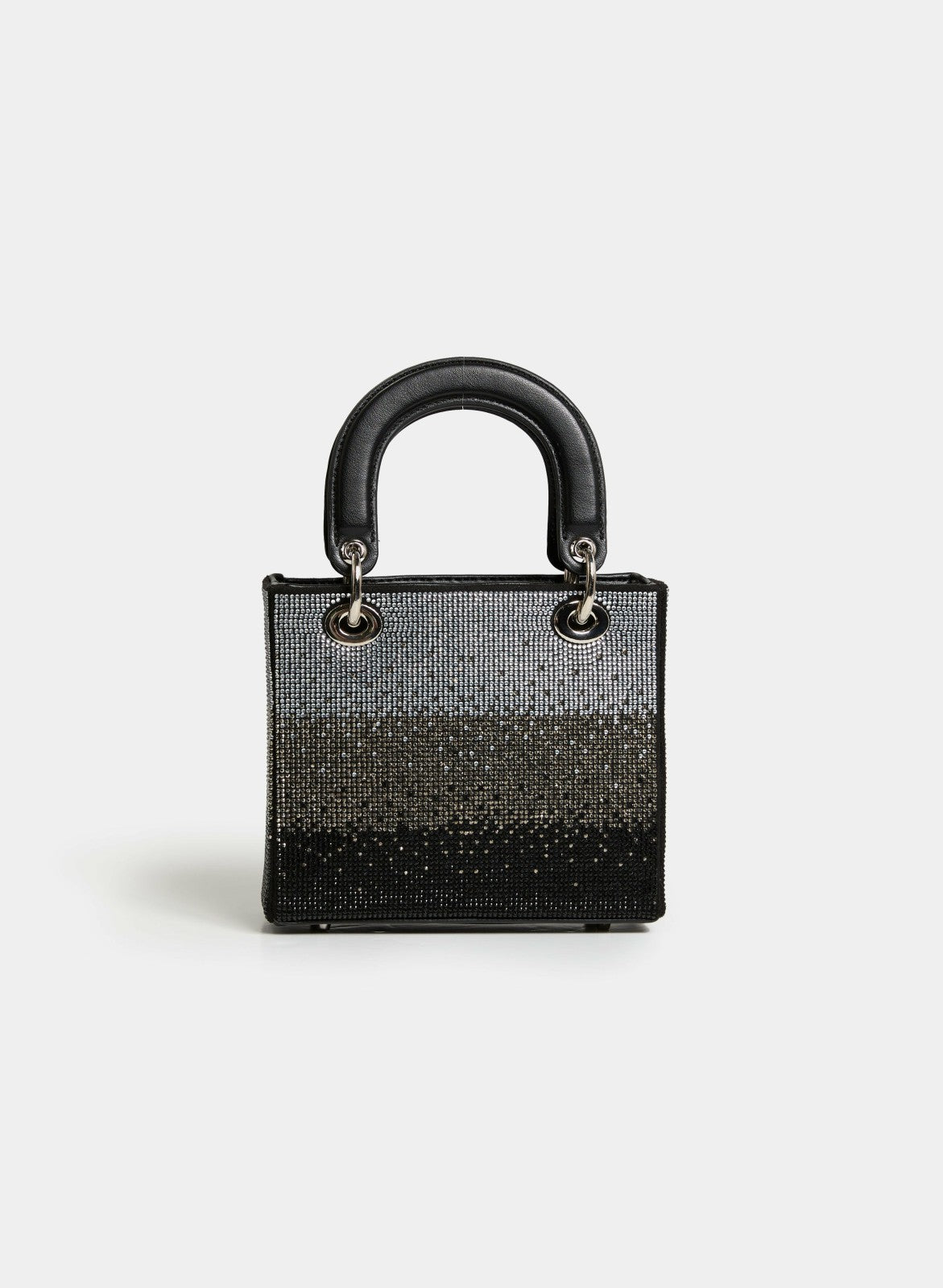 Women Crystal Embellished Box Clutch Black | Melanie Lyne