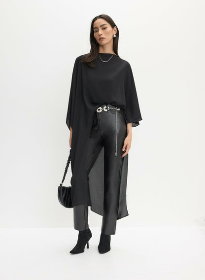 Women Joseph Ribkoff - 3/4 Sleeve Chiffon Blouse Black | Melanie Lyne