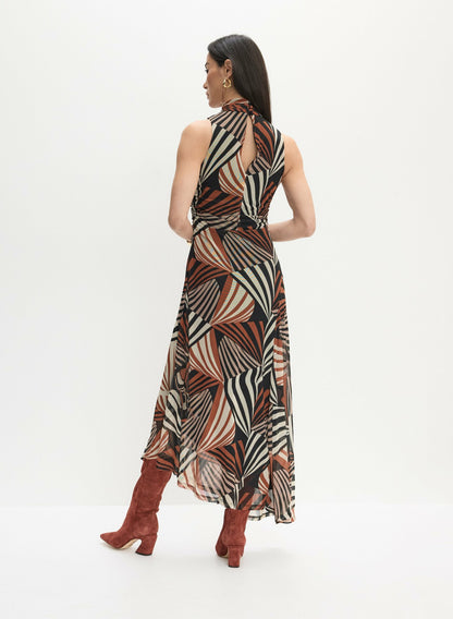Women Geometric Print Mesh Dress Black Pattern | Melanie Lyne
