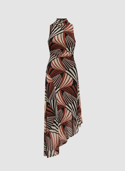 Women Geometric Print Mesh Dress Black Pattern | Melanie Lyne