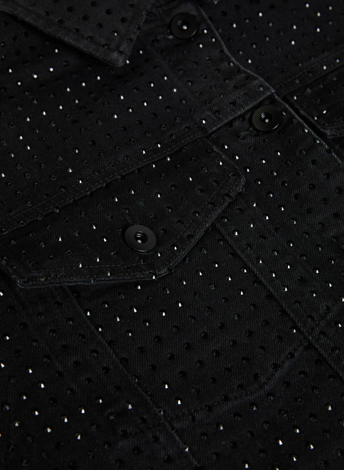 Women Rhinestone Detail Denim Jacket Black | Melanie Lyne