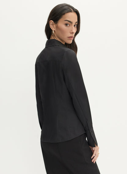 Women Essential Button-Down Blouse Black | Melanie Lyne