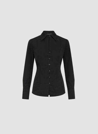 Women Essential Button-Down Blouse Black | Melanie Lyne