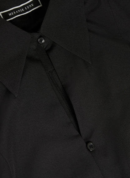 Women Essential Button-Down Blouse Black | Melanie Lyne