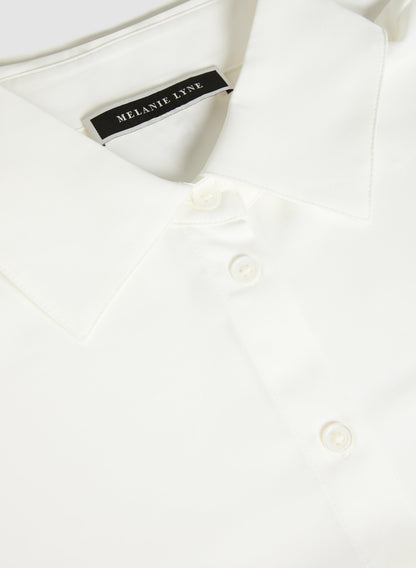 Women Button-Up Long Sleeve Blouse Ivory | Melanie Lyne