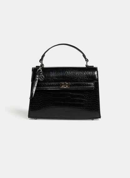 Women Vegan Leather A-Line Bag Black | Melanie Lyne