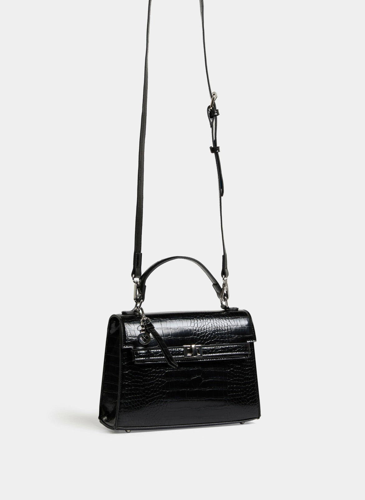 Women Vegan Leather A-Line Bag Black | Melanie Lyne