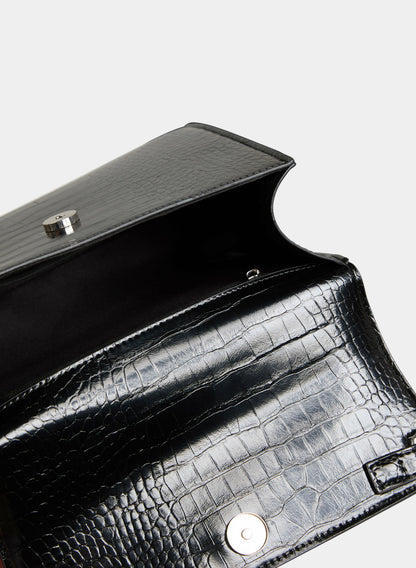 Women Vegan Leather A-Line Bag Black | Melanie Lyne