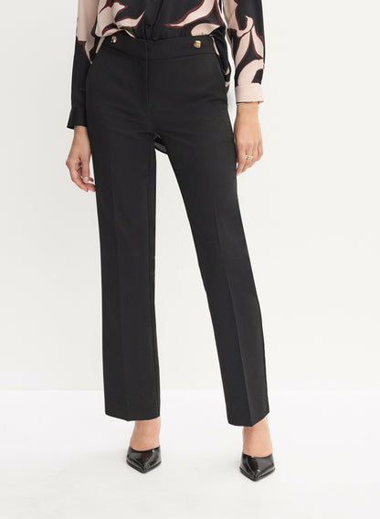 Women Lauren Straight-Leg Pants Black | Melanie Lyne