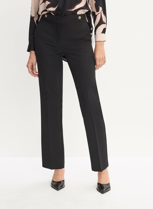 Women Lauren Straight-Leg Pants Black | Melanie Lyne