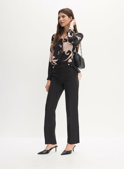 Women Lauren Straight-Leg Pants Black | Melanie Lyne