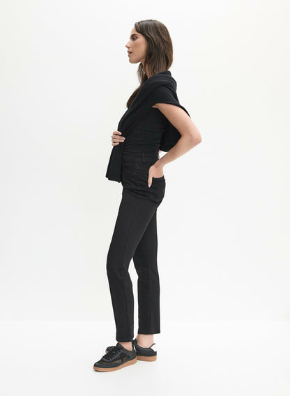 Women Essential Straight Leg Jeans Black | Melanie Lyne