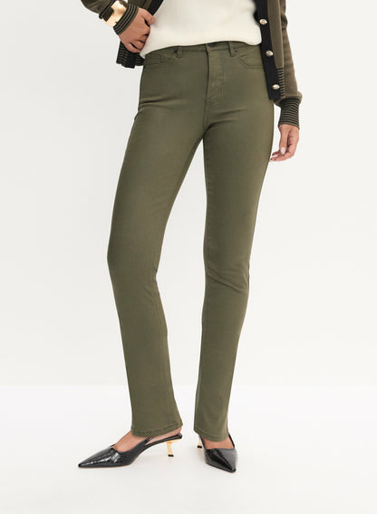 Women Essential Coated Straight Leg Jeans Winter Moss | Melanie Lyne