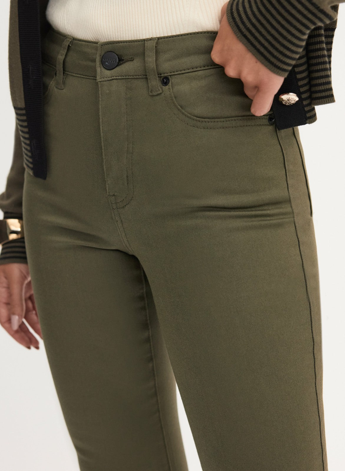 Women Essential Coated Straight Leg Jeans Winter Moss | Melanie Lyne