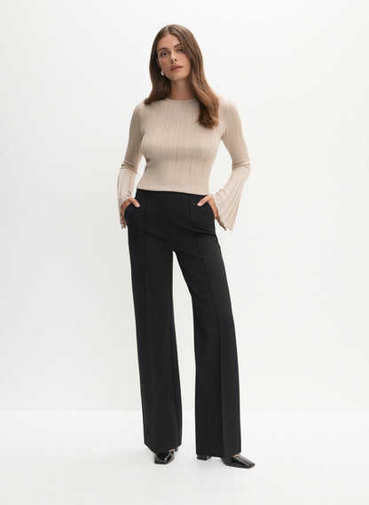 Women Soho Wide Leg Pants Black | Melanie Lyne