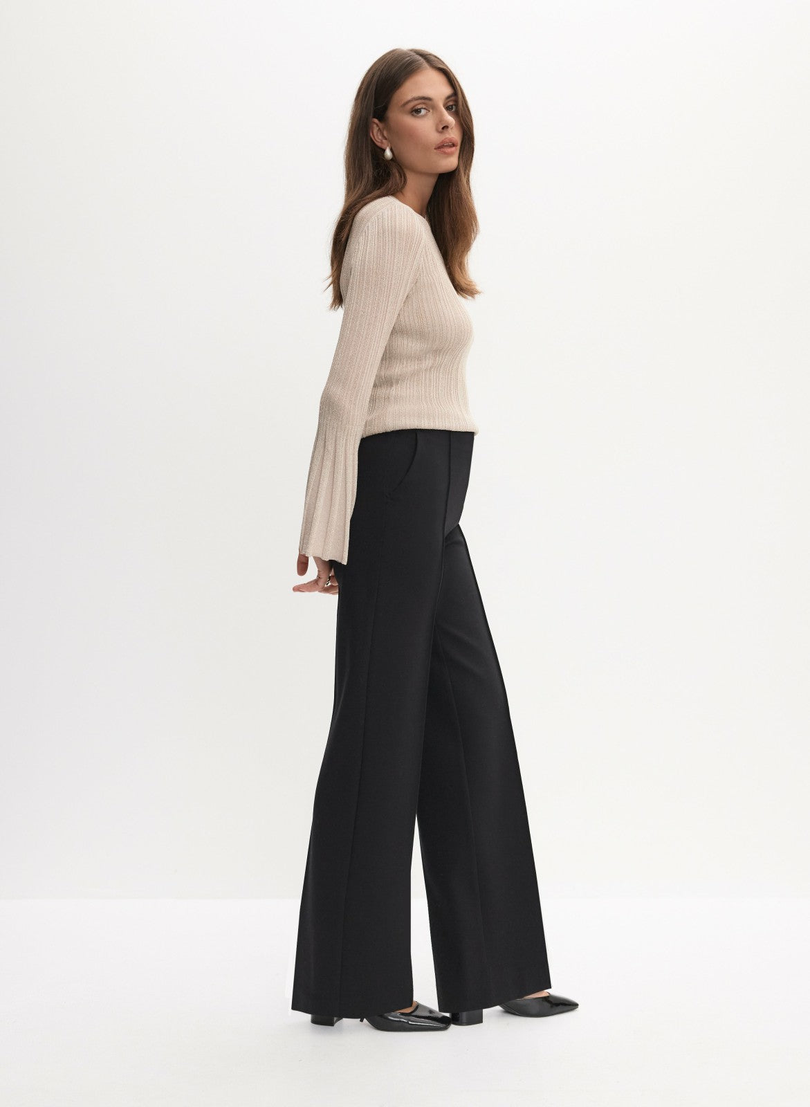 Women Soho Wide Leg Pants Black | Melanie Lyne