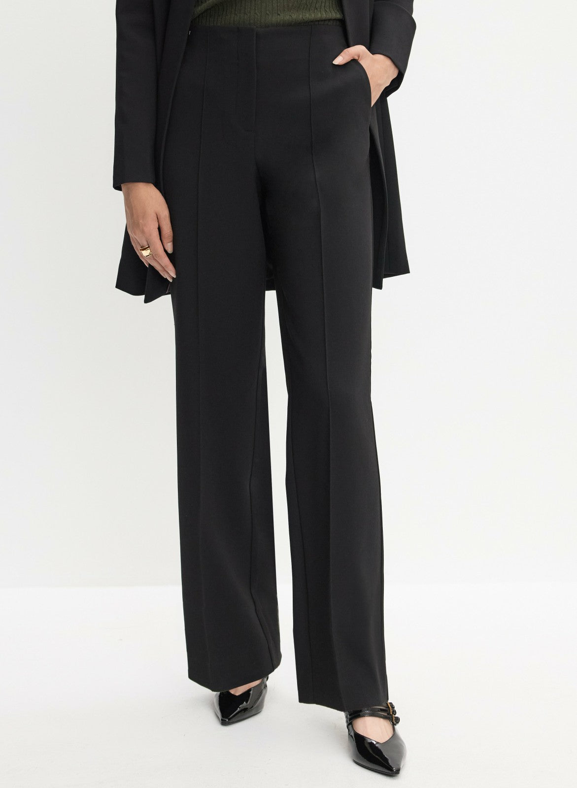 Women Soho Wide-Leg Pants Black | Melanie Lyne