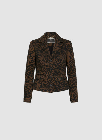 Women Leopard Jacquard Jacket Brown Pattern | Melanie Lyne
