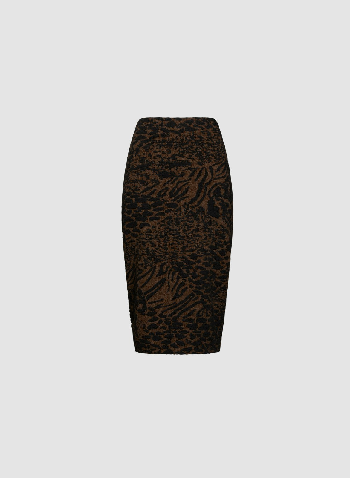Women Leopard Jacquard Skirt Brown Pattern | Melanie Lyne