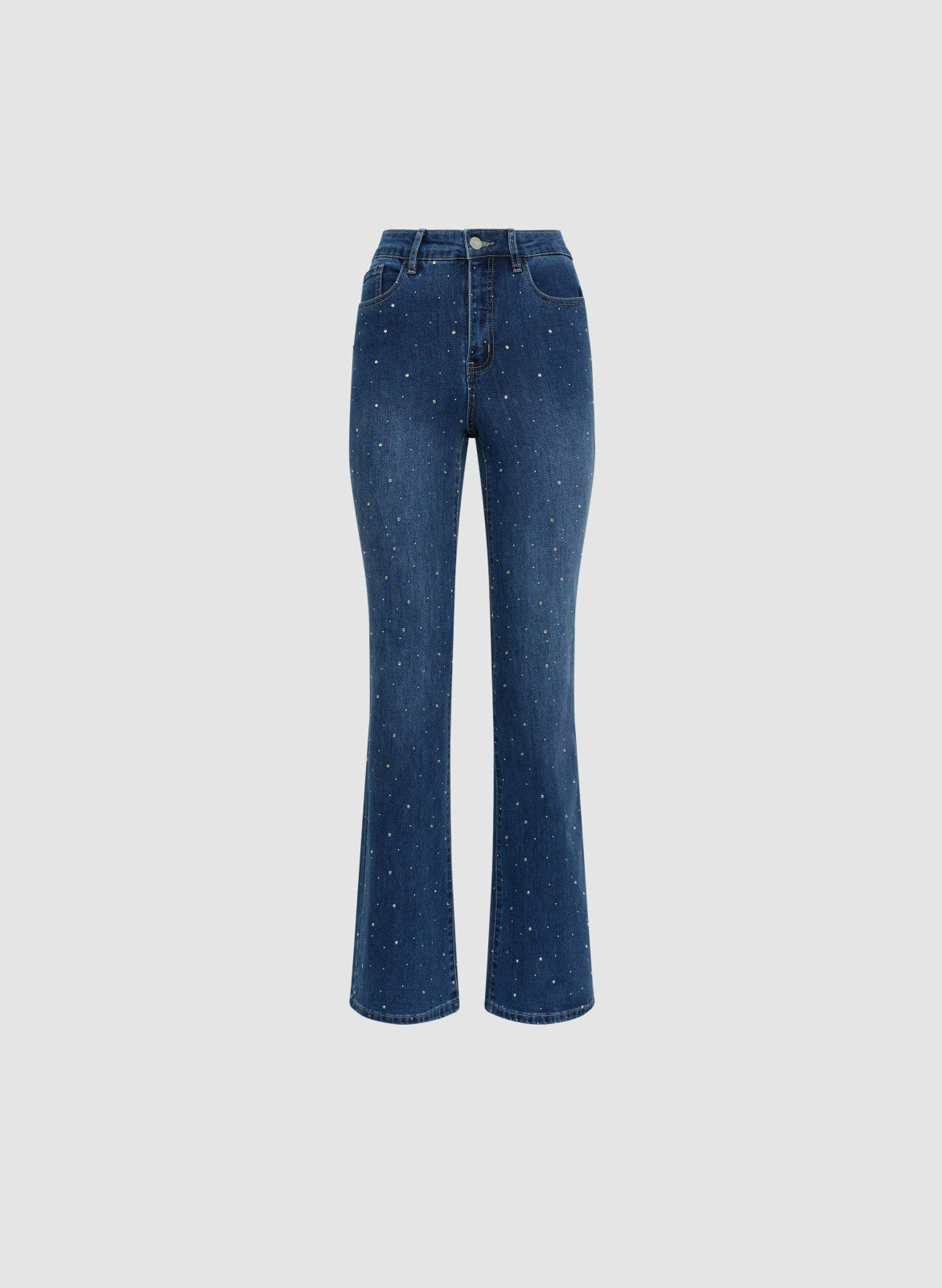Women Embellished Flare Leg Jeans Medium Blue | Melanie Lyne