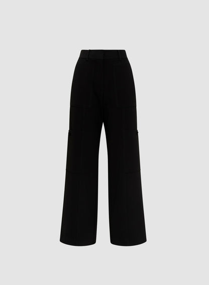 Women Wide Leg Cargo Pants Black | Melanie Lyne