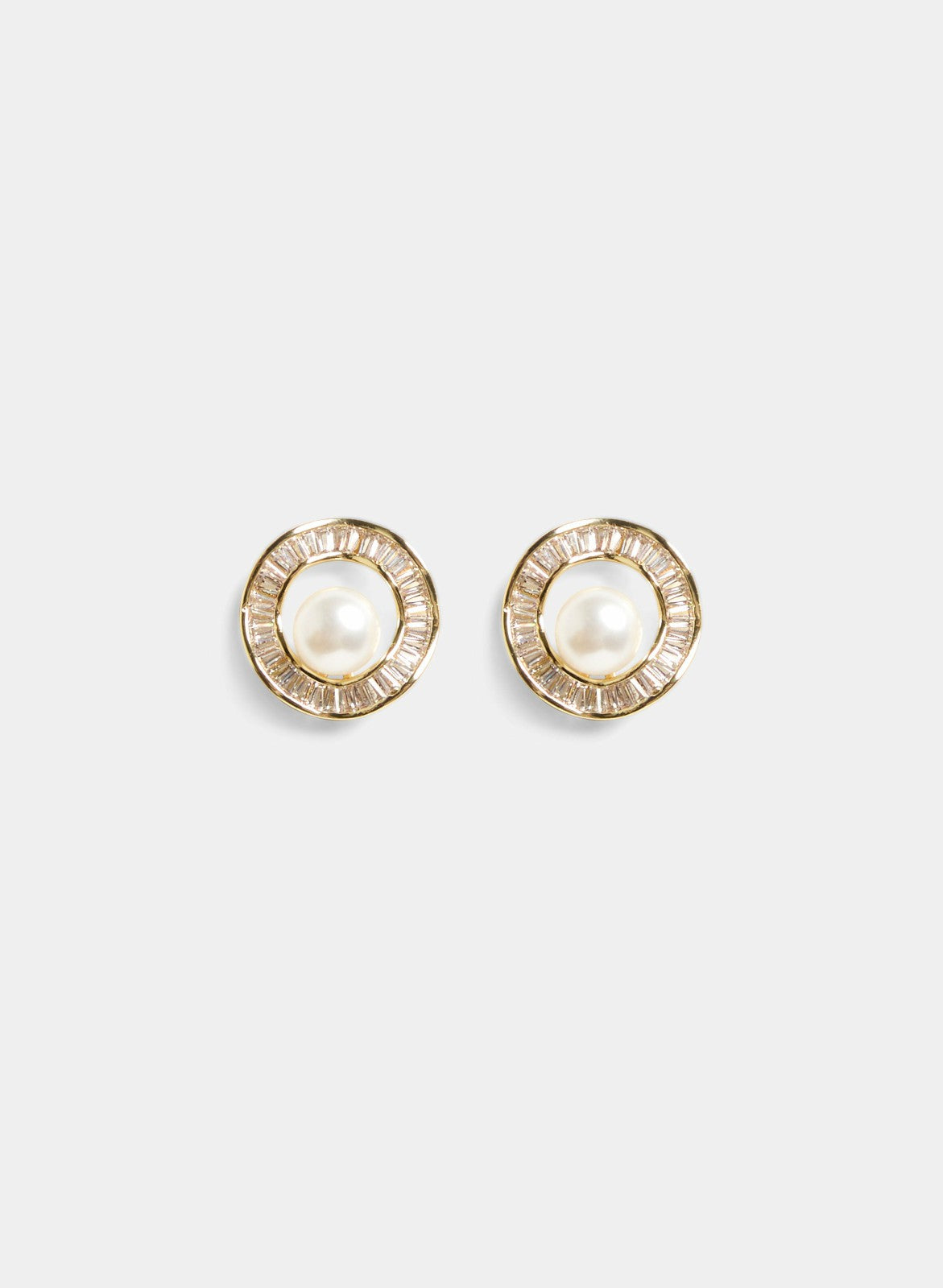 Women Cubic Zirconia Pearl Inset Earrings Pearl | Melanie Lyne