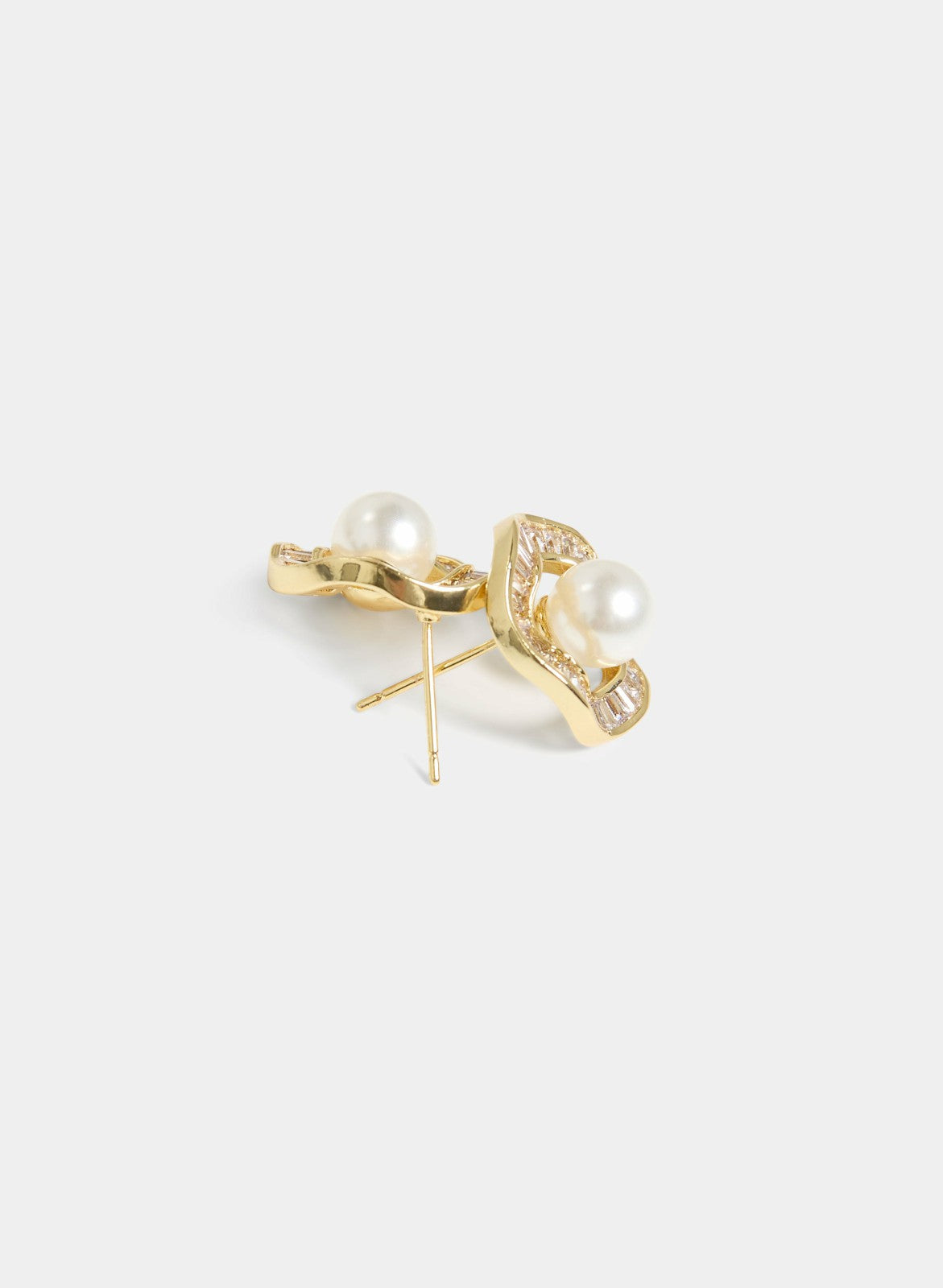 Women Cubic Zirconia Pearl Inset Earrings Pearl | Melanie Lyne