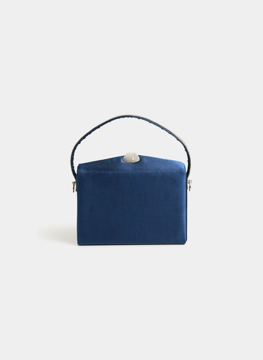Women Top Handle Box Clutch Marine | Melanie Lyne