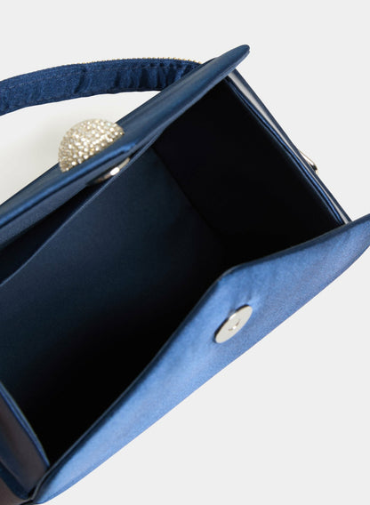 Women Top Handle Box Clutch Marine | Melanie Lyne