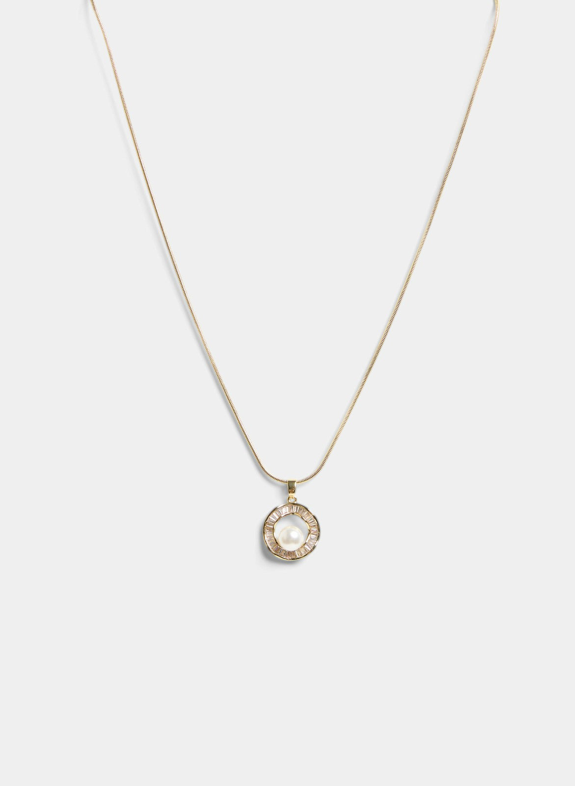 Women Cubic Zirconia Pendant Necklace Pearl | Melanie Lyne