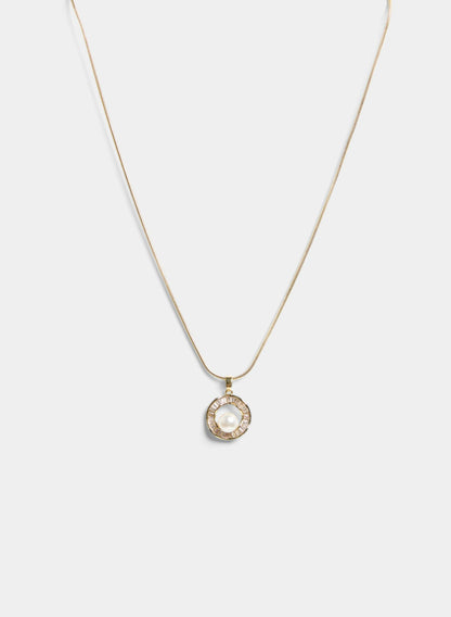 Women Cubic Zirconia Pendant Necklace Pearl | Melanie Lyne