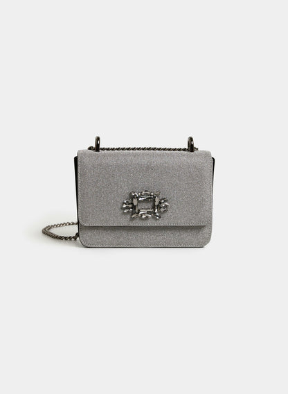 Women Rhinestone Detail Shimmering Clutch Charcoal | Melanie Lyne