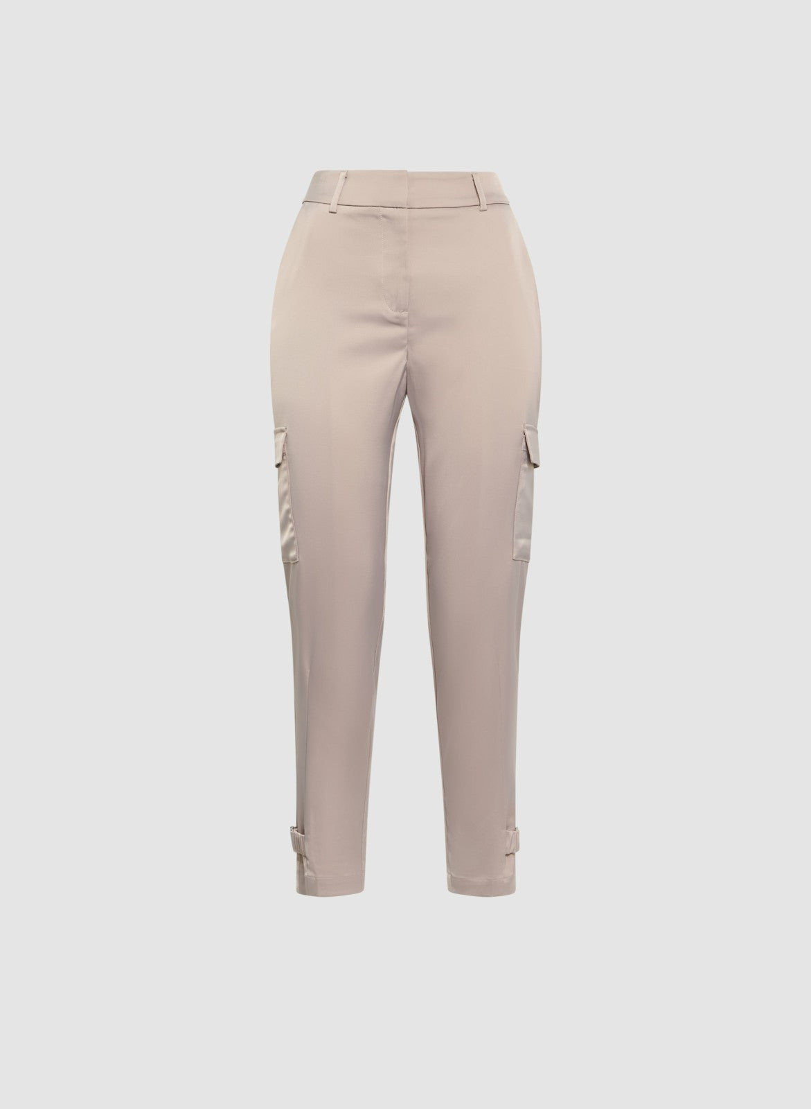Women Satin Buckle Detail Cargo Pants Smokey Taupe | Melanie Lyne