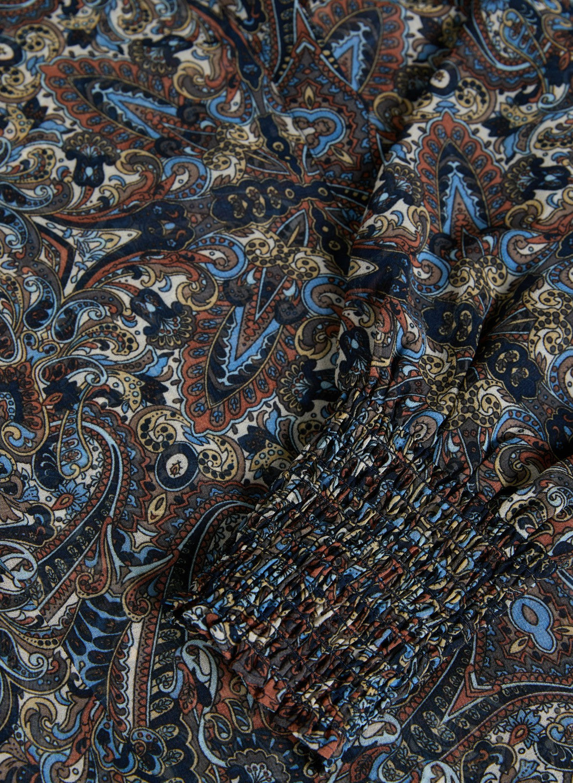Women Abstract Print Notch Collar Blouse Blue Pattern | Melanie Lyne