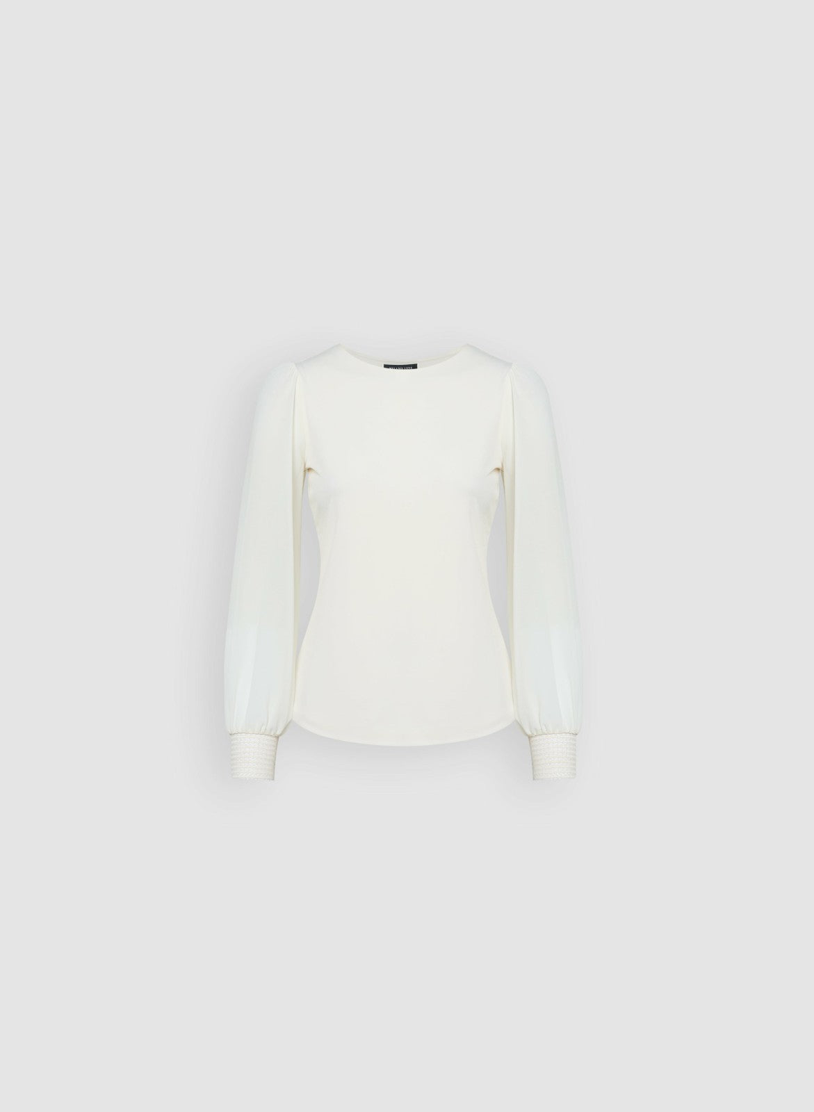 Women Lace Cuff Crew Neck Top Panna | Melanie Lyne