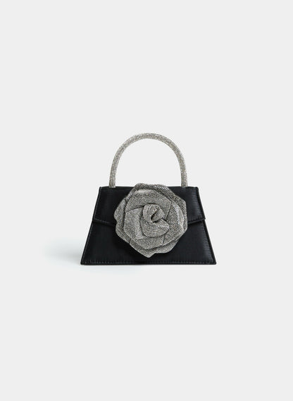Women Embellished Rosette Clutch Black | Melanie Lyne
