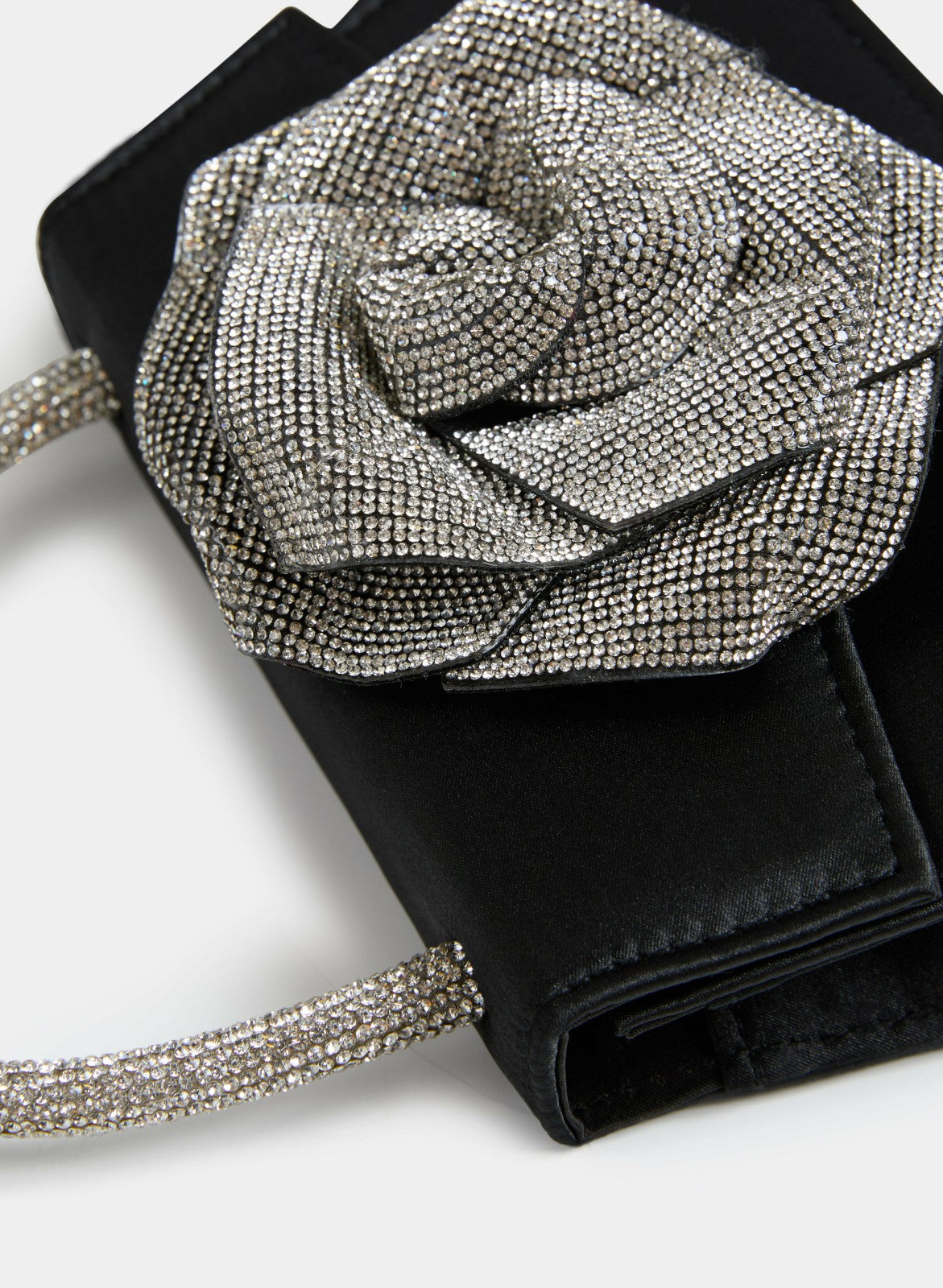 Women Embellished Rosette Clutch Black | Melanie Lyne
