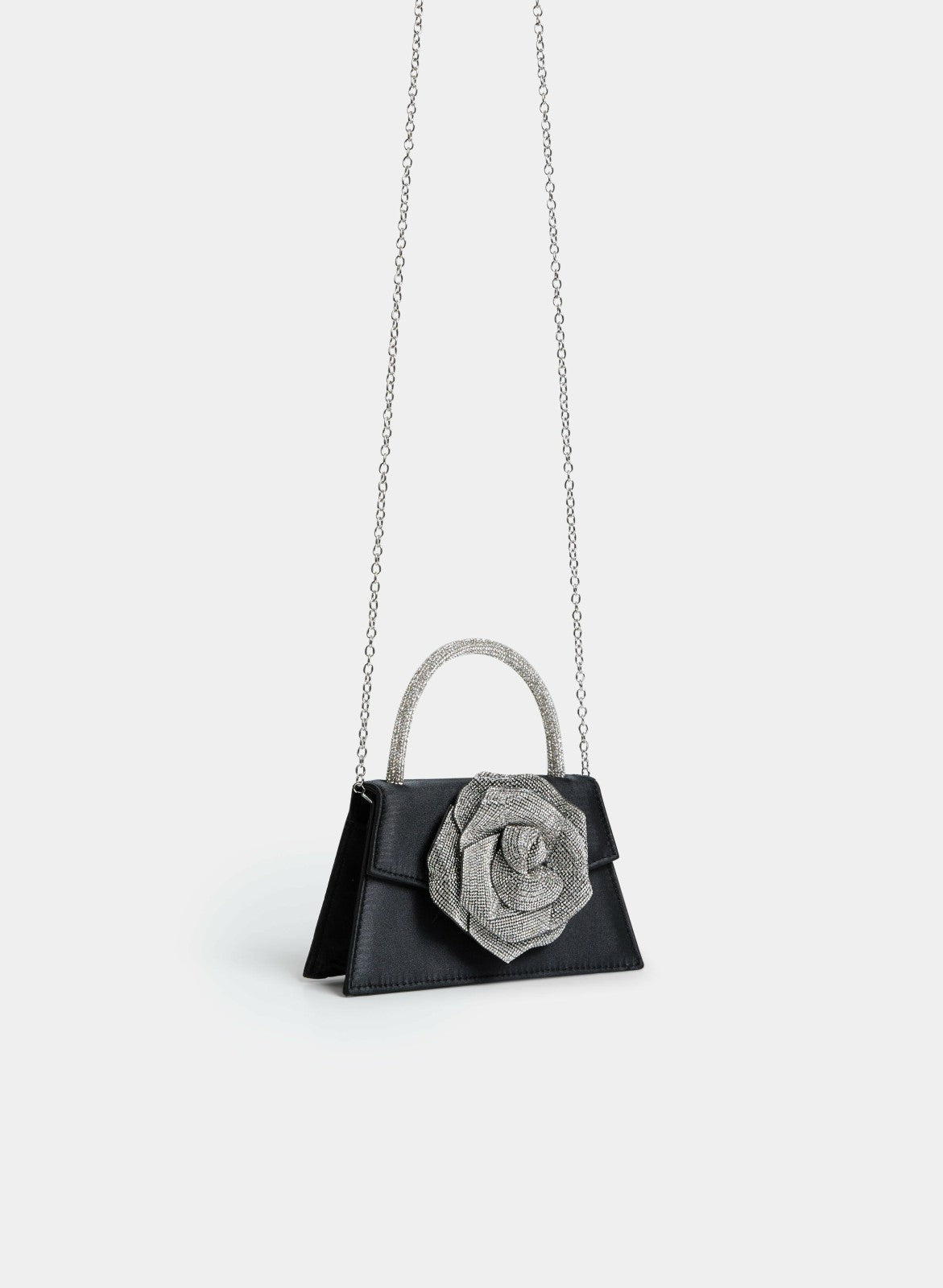 Women Embellished Rosette Clutch Black | Melanie Lyne