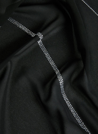Women Striped Crystal Embellished Wrap Black | Melanie Lyne