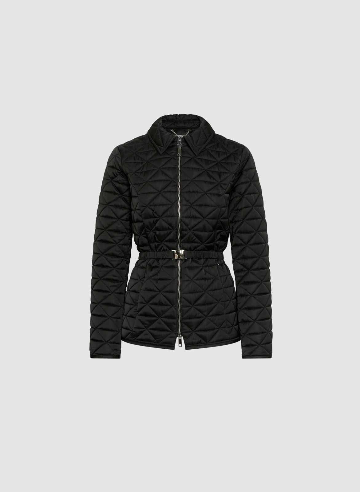 Women Belted Diamond Quilt Coat Black | Melanie Lyne