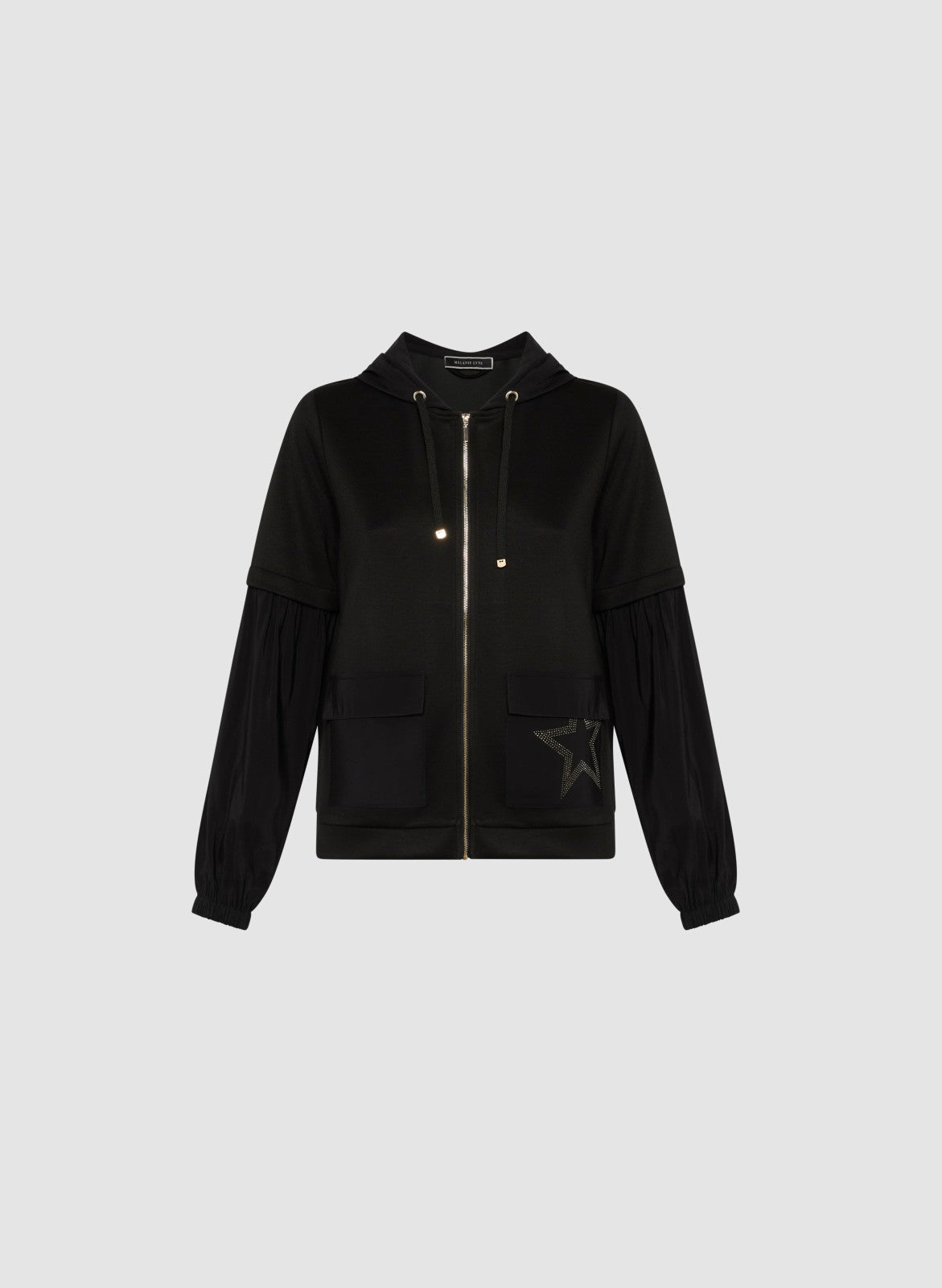 Women Star Detail Hooded Jacket Black | Melanie Lyne