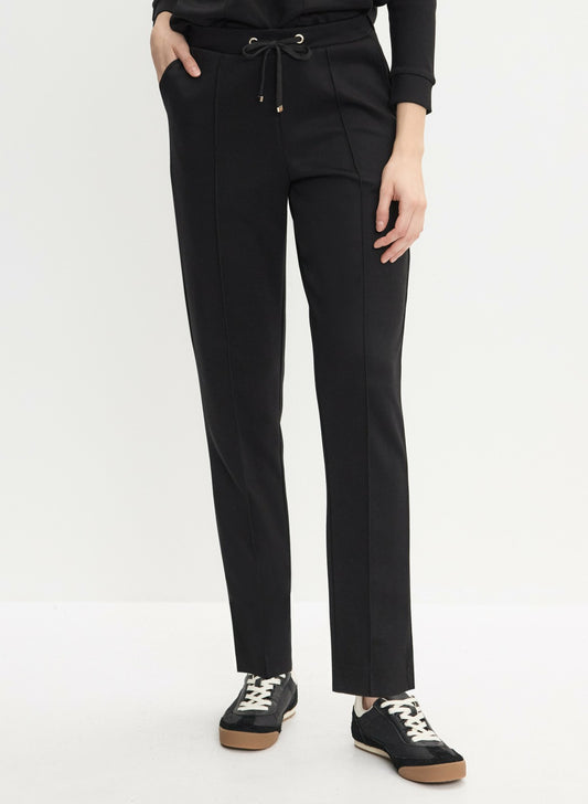 Women Pull-On Drawstring Pants Black | Melanie Lyne